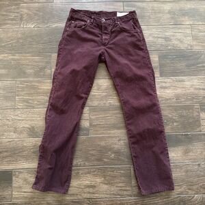Rag & Bone Slim Straight Corduroy Pants Men's 30x30 Burgundy Wine